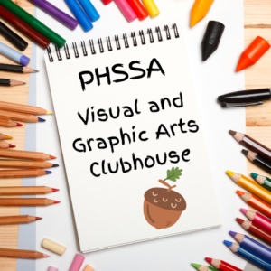 image with pens, pencils, and markers with phssa visual and graphic arts clubhouse