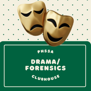 image of drama masks with phssa drama and forensics clubhouse